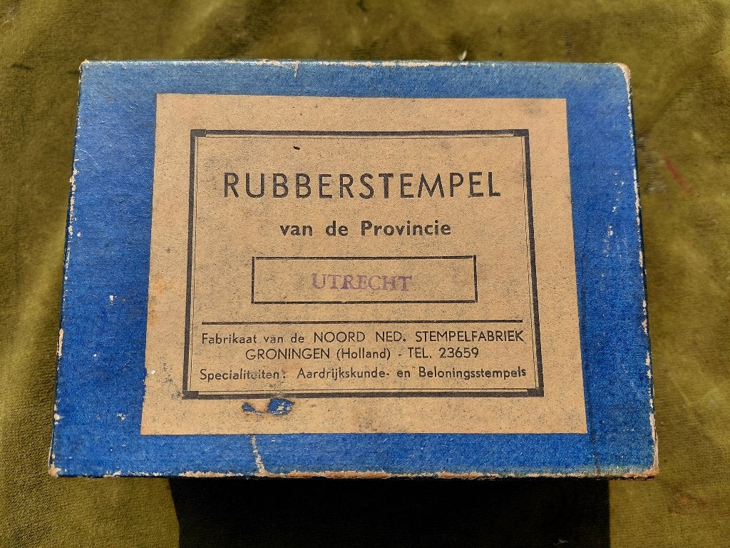 Antieke stempel provincie Utrecht in originele doos., Verzenden