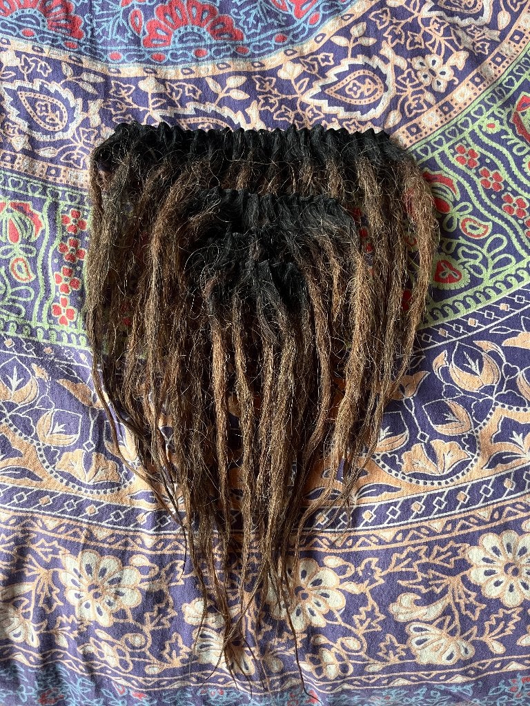 27 ombre bruine human hair clip dreads extensions nu 140€, Sieraden, Tassen en Uiterlijk, Uiterlijk | Haarverzorging, Ophalen of Verzenden