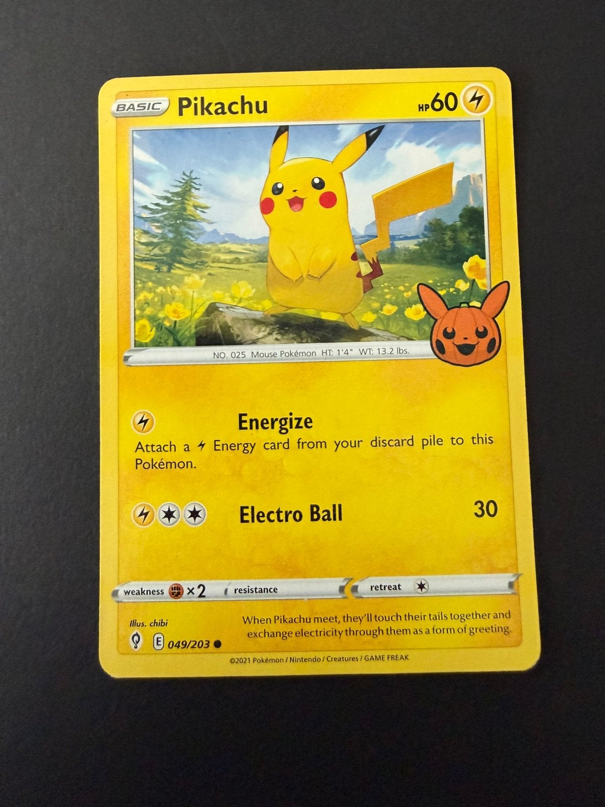 Evolving Skies 049/203 Pikachu stamped T or T 2022 #2, Ophalen of Verzenden, Zo goed als nieuw, Losse kaart