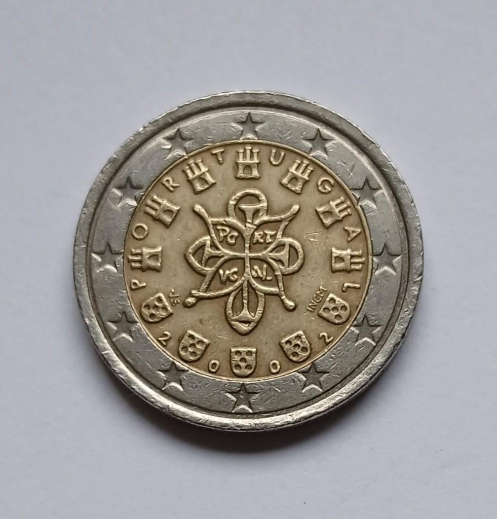 Portugal: 2 euromunt kastelen en schilden, Postzegels en Munten, Munten | Europa | Euromunten, Verzenden, Portugal, 2 euro, Losse munt