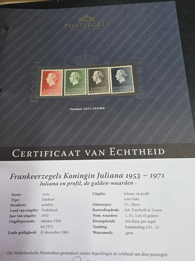 Postfrisse Frankeerzegels Koningin Juliana 1953-1971, Postzegels en Munten, Postzegels | Nederland, Ophalen of Verzenden, Na 1940