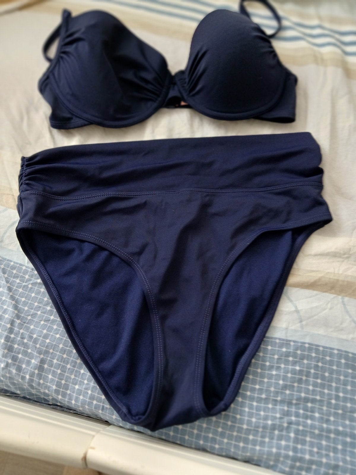 Mooie bikini dk blauw mt 80 Cup D hunkermuller, Bikini, Verzenden, Blauw, Hunkermoller