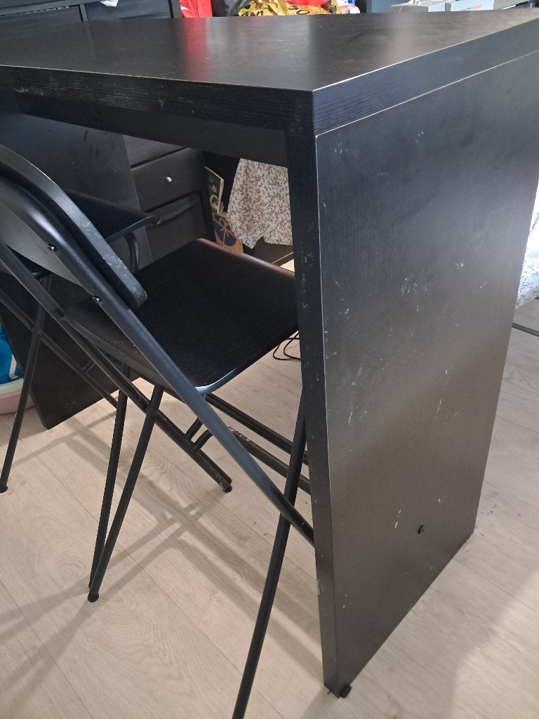 Bar tafel zwart in goede staat, Ophalen, Zo goed als nieuw, Inclusief barstoelen