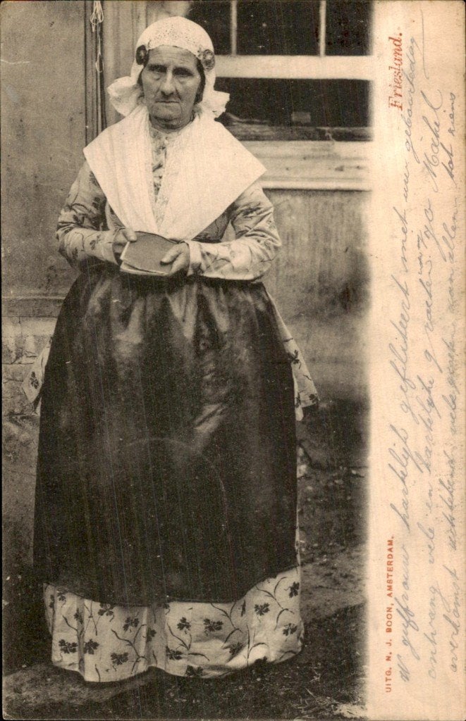 Friesland - Vrouw - Klederdracht, Ophalen of Verzenden, Voor 1920, Gelopen, Friesland