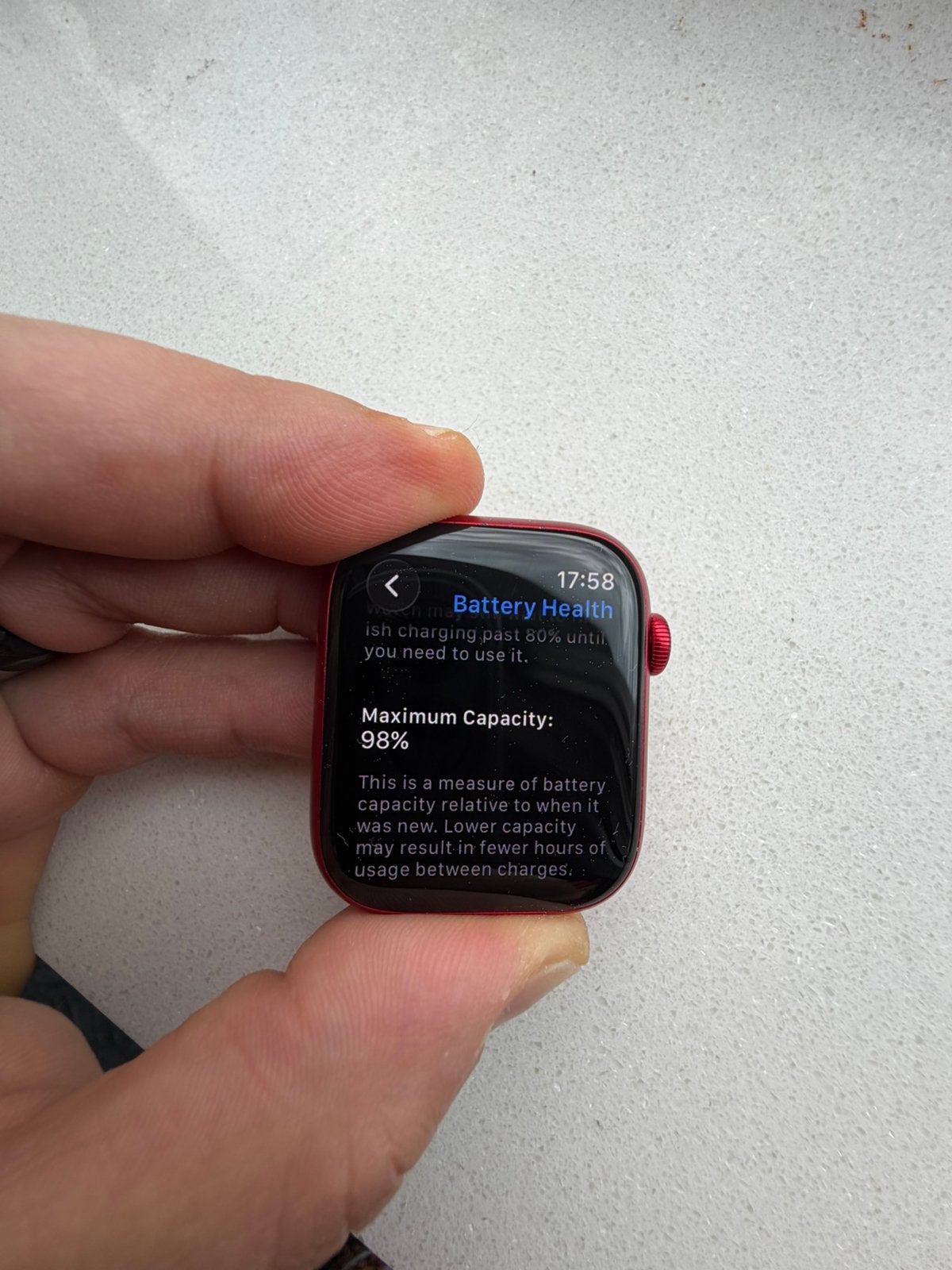 Apple Watch Series 9 45mm GPS Red 98% Battery + Box, Ophalen, Apple Watch ⌚️, IOS, Zo goed als nieuw