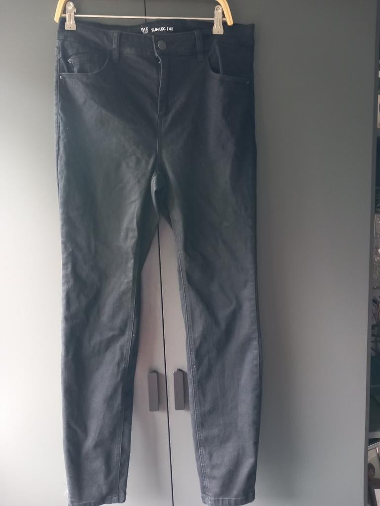 Spijkerbroek MS mode., Verzenden, Zwart, Zo goed als nieuw, MS Mode