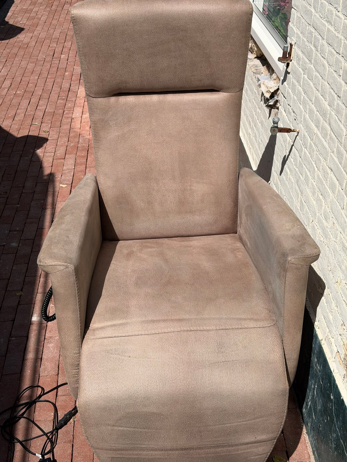 Stawett elektrische Relax stoel model 12 - Taupe Kunstleer, Huis en Inrichting, Stoelen, Ophalen, Gebruikt, Overige kleuren, Leer