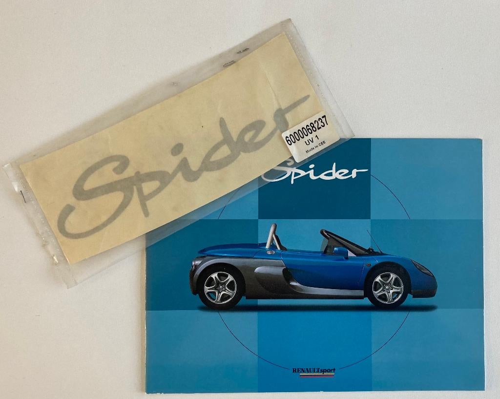 Renault Spider brochure met originele Spider sticker, Ophalen of Verzenden, Zo goed als nieuw, Renault