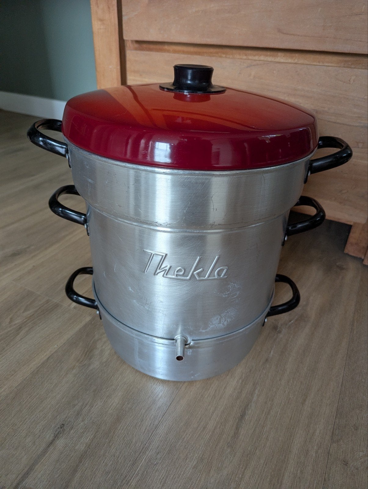 Thekla aluminium sappan stoomextractor diameter 29 cm, Ophalen of Verzenden, Gebruikt, Aluminium, Overige typen