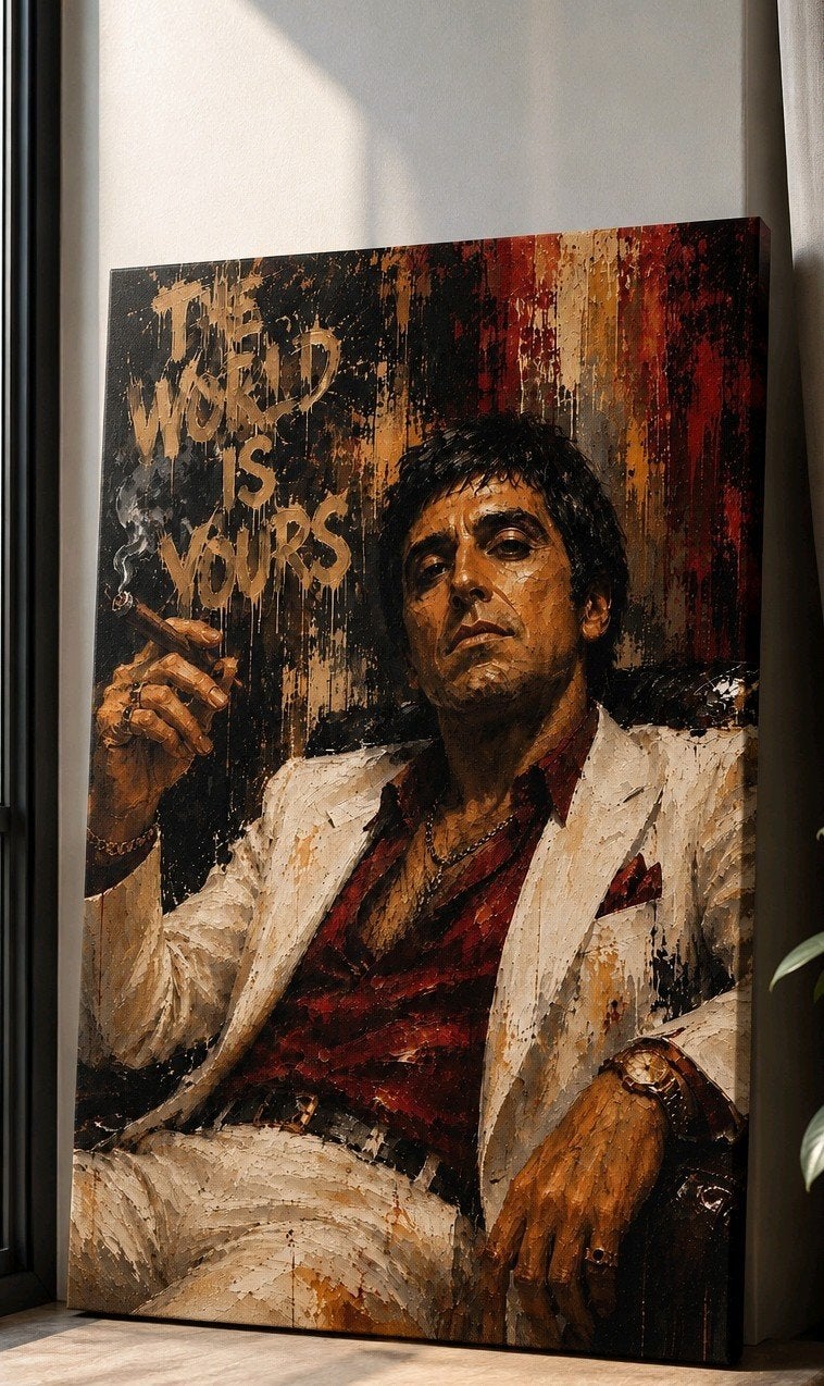 Scarface "The World Is Yours" Canvas Schilderij, Ophalen of Verzenden