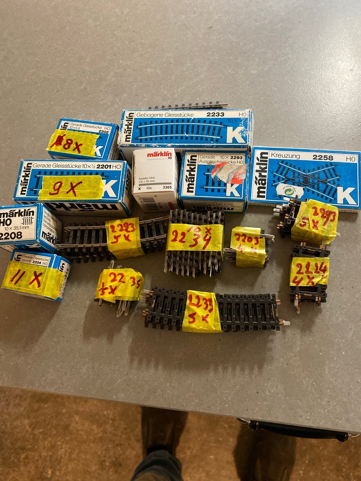 Märklin H0 K-rails: Diverse Rechte, Gebogen en Wissels, Wisselstroom, Gebruikt, Rails, Ophalen of Verzenden