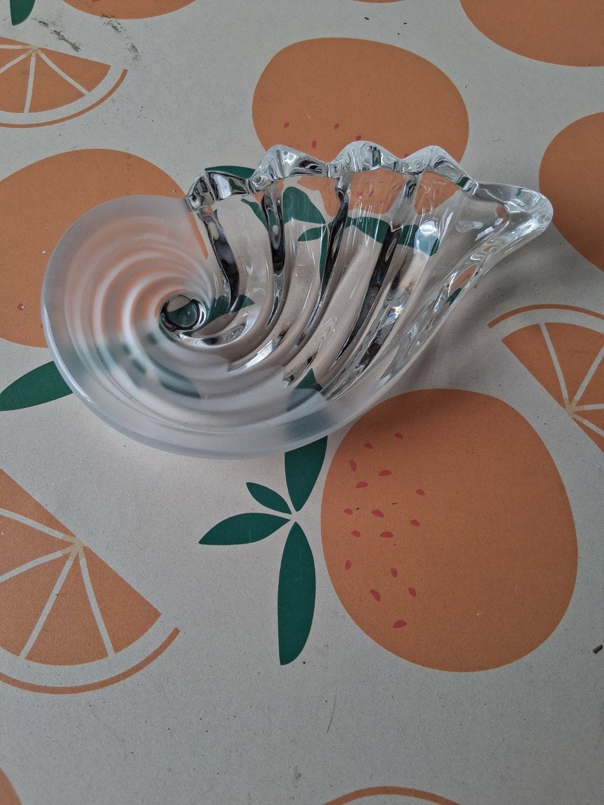 Glazen nautilus schelp presse-papier/decoratie, Ophalen of Verzenden