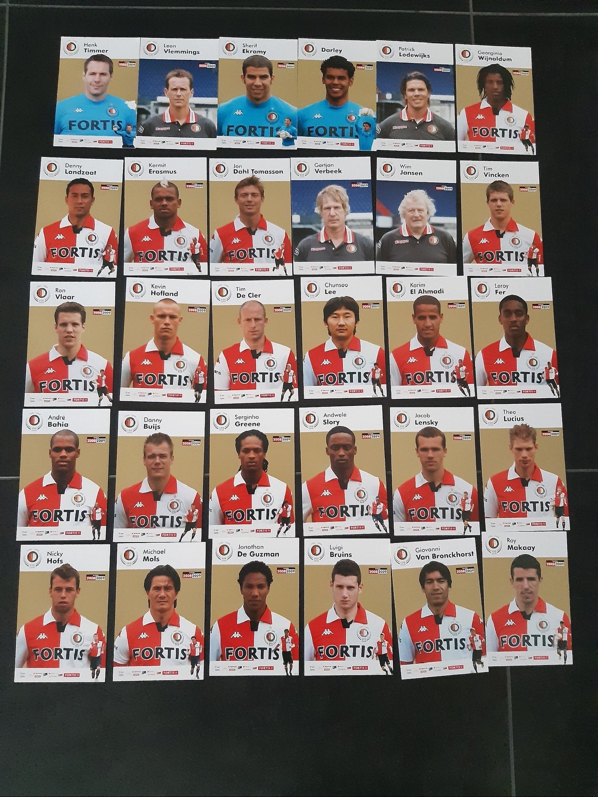 30 spelerskaarten van Feyenoord, Verzenden, Zo goed als nieuw, Feyenoord, Spelerskaart