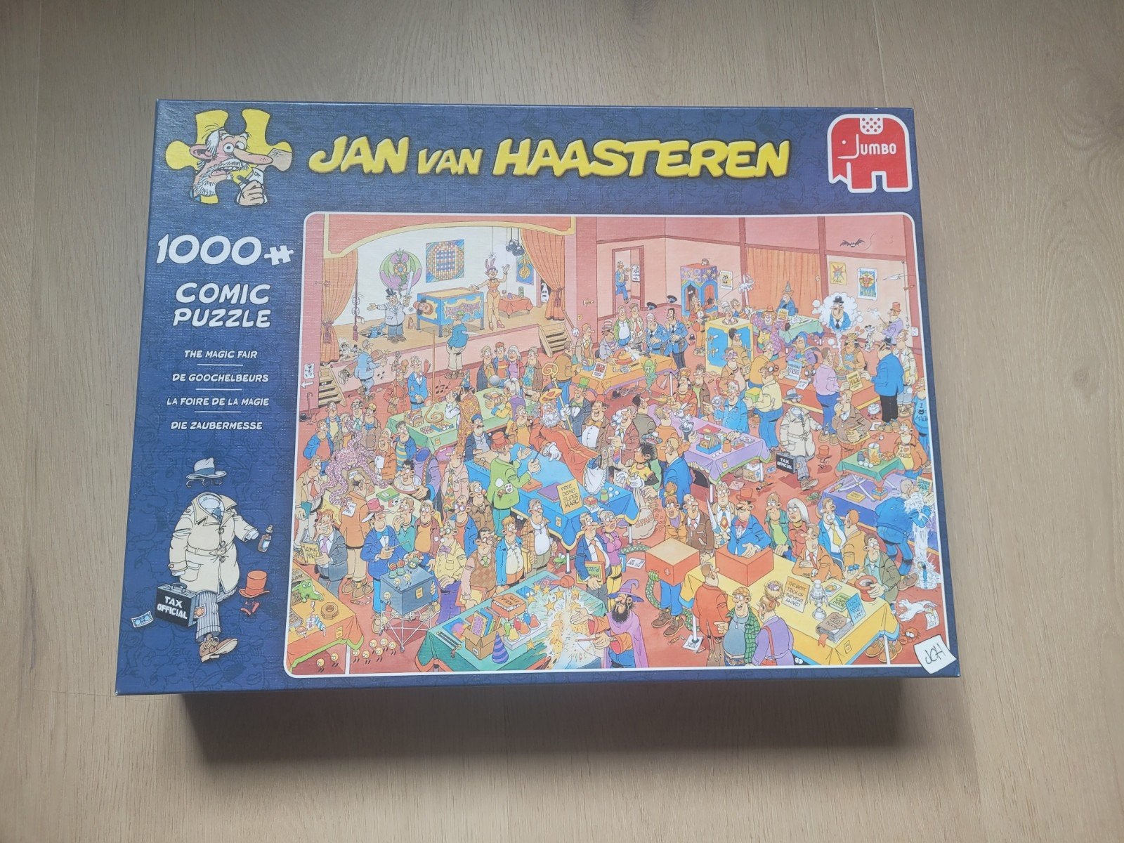 Jan van Haasteren puzzel “De Goochelbeurs” (1000 stukjes), Ophalen of Verzenden, 500 t/m 1500 stukjes, Zo goed als nieuw, Legpuzzel