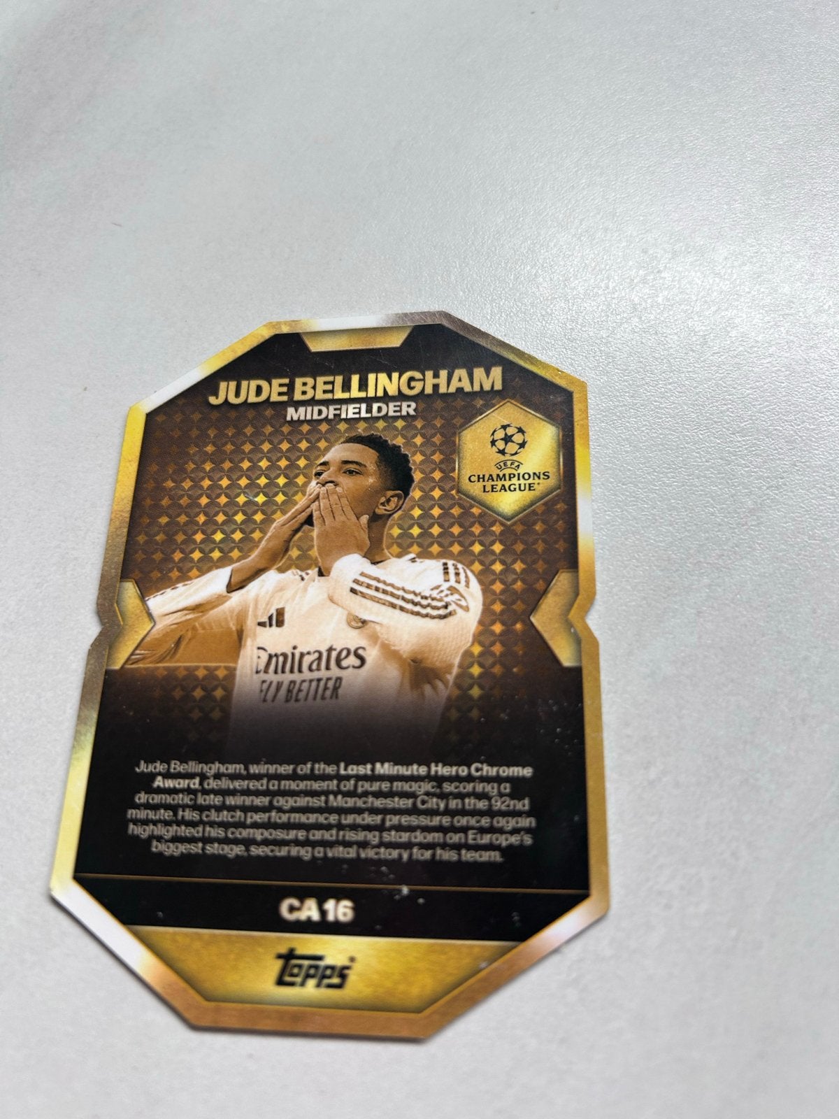 Jude Bellingham Topps Champions League Spelerskaart, Ophalen of Verzenden, Zo goed als nieuw, Buitenlandse clubs, Spelerskaart