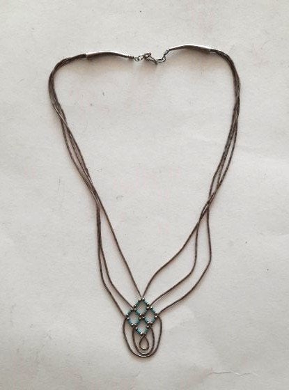 Vintage Native American liquid silver Heishi kralen ketting, Ophalen of Verzenden, Zo goed als nieuw, Zilver, Overige materialen