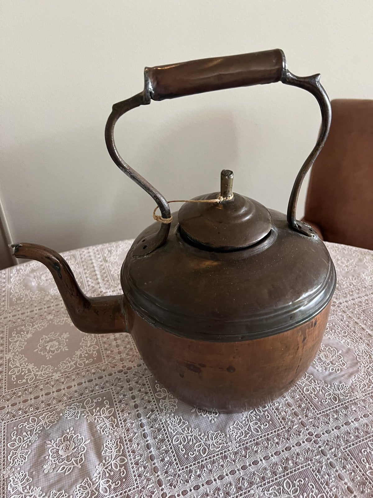 Antieke roodkoperen waterketel/ appelketel, Antiek en Kunst, Ophalen