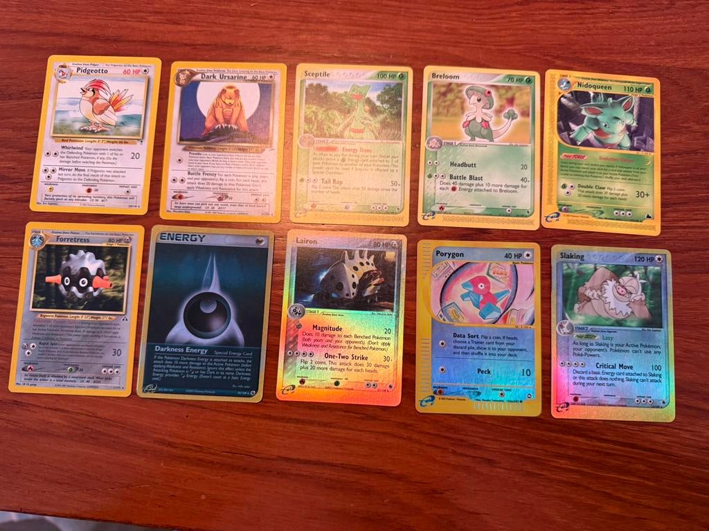 3 zeldzame Pokemon kaarten Engelse editie, Ophalen of Verzenden, Zo goed als nieuw, Meerdere kaarten