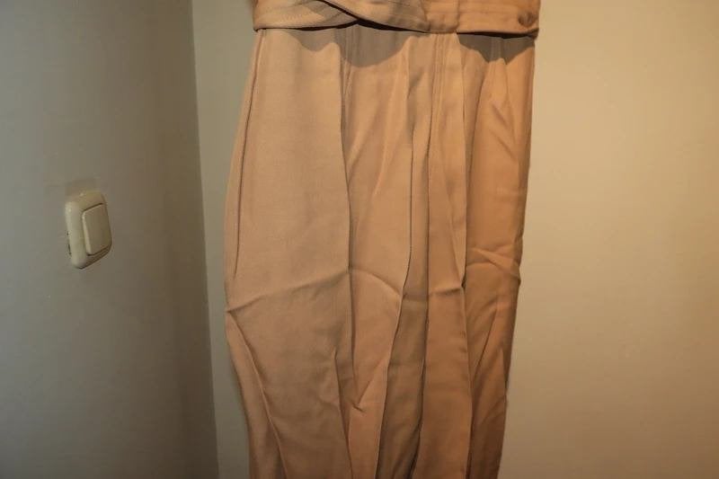 Elisabetta Franchi camel baggy broek brede strikband IT 46, Kleding | Dames, Maat 38/40 (M), Bruin, Zo goed als nieuw, Lang