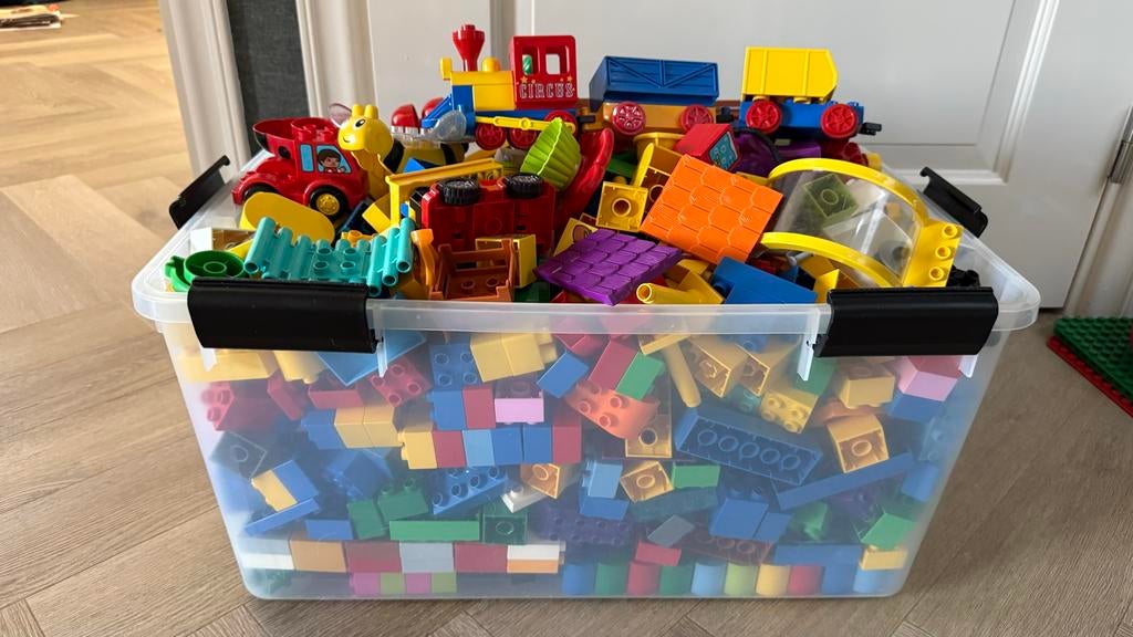Grote Duplo collectie: brandweer, boerderij, trein en meer, Ophalen, Gebruikt, Losse stenen, Duplo