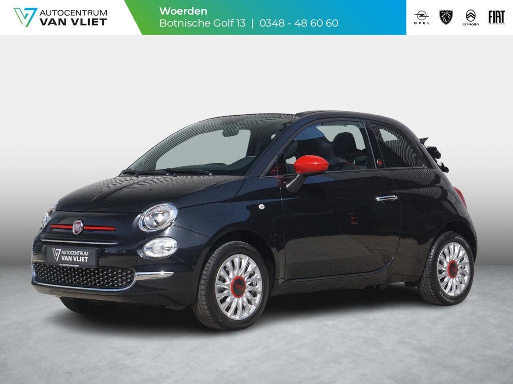 Fiat 500 C 1.0 Hybrid RED, Auto's, Fiat, 12 maanden, Stof, Euro 6, 4 stoelen