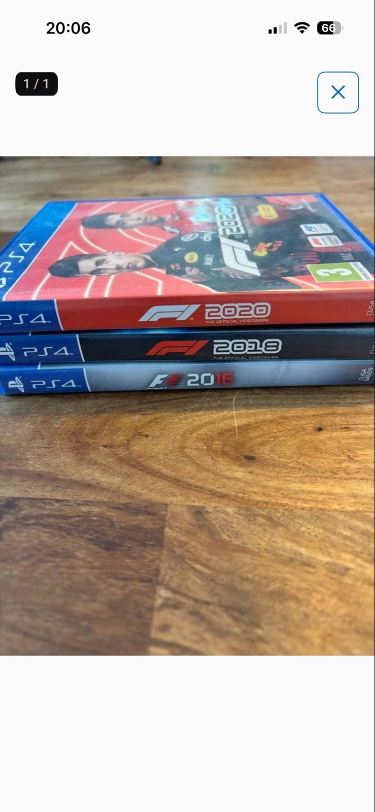 F1 2016, F1 2018 en F1 2020 PS4 games, Ophalen, Gebruikt, Racen en Vliegen, Eén computer