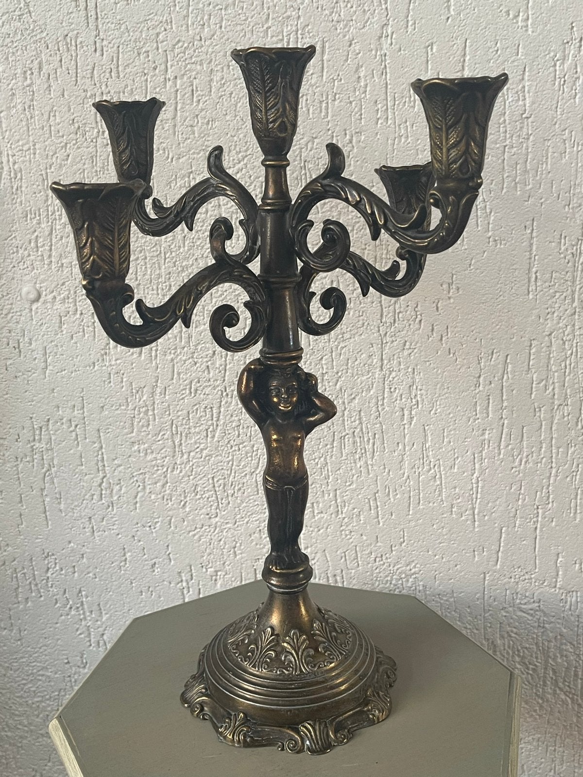 Antieke Messing Kandelaar, Ophalen of Verzenden, Overige materialen