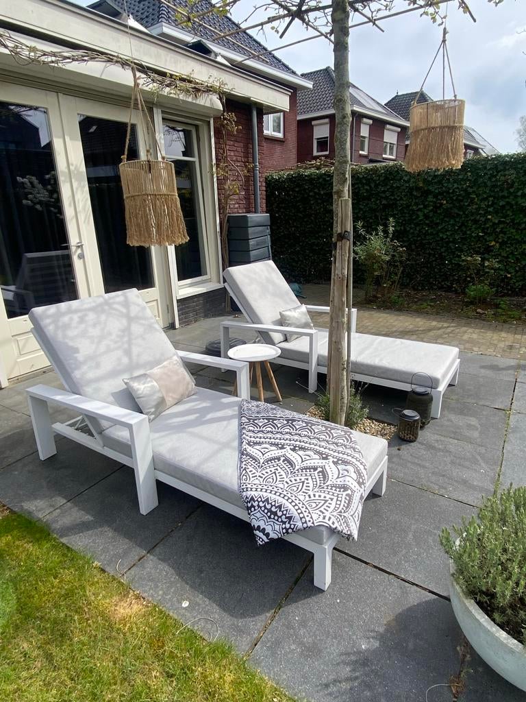 Bellagio Vezzano ligstoelen met kussens, Ophalen of Verzenden, Gebruikt, Aluminium, Verstelbaar