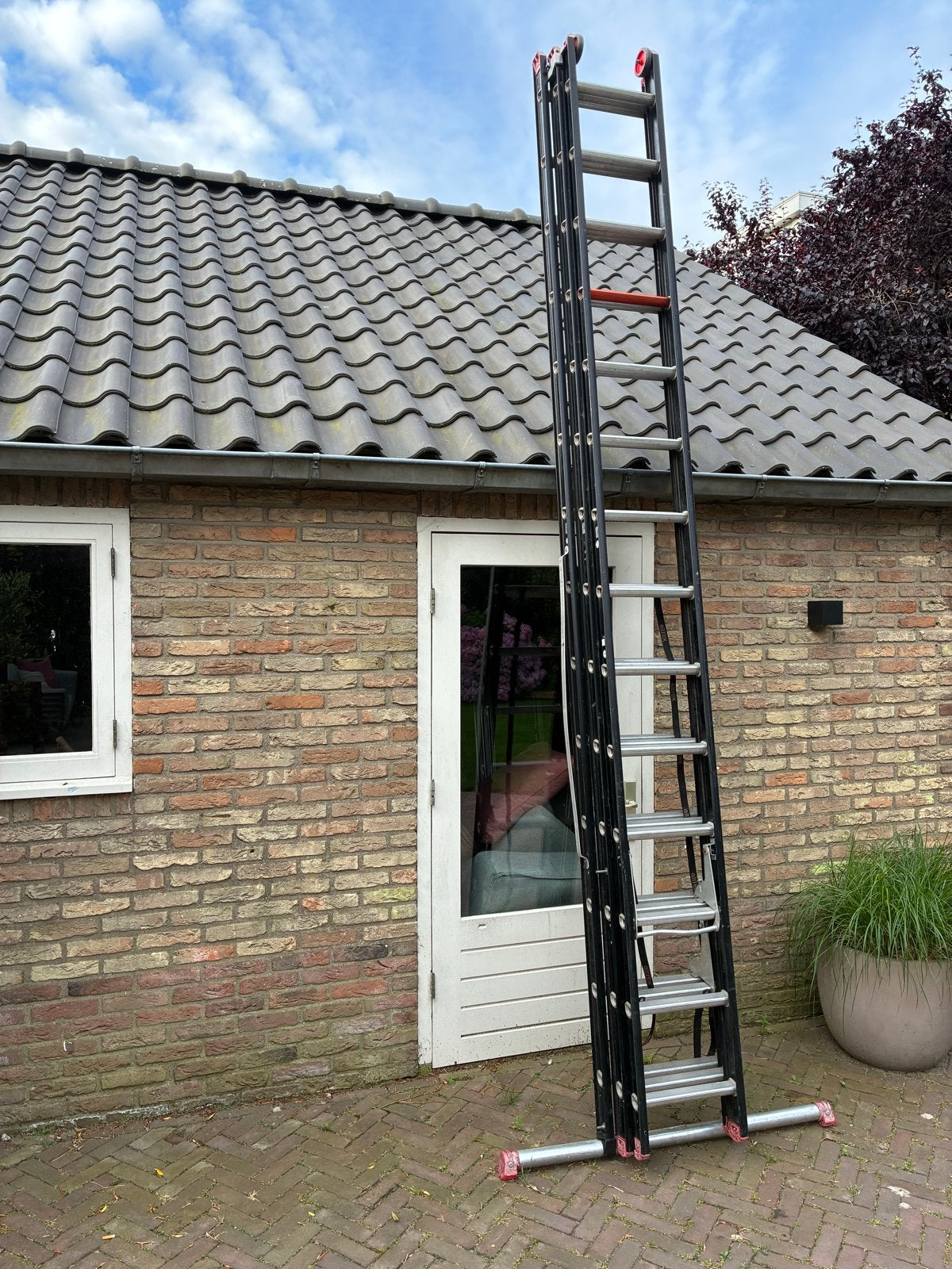 Altrex 3x14 reformladder - Professionele kwaliteit, Doe-het-zelf en Verbouw, Ladders en Trappen, Ophalen, Gebruikt, Ladder, Opvouwbaar of Inschuifbaar