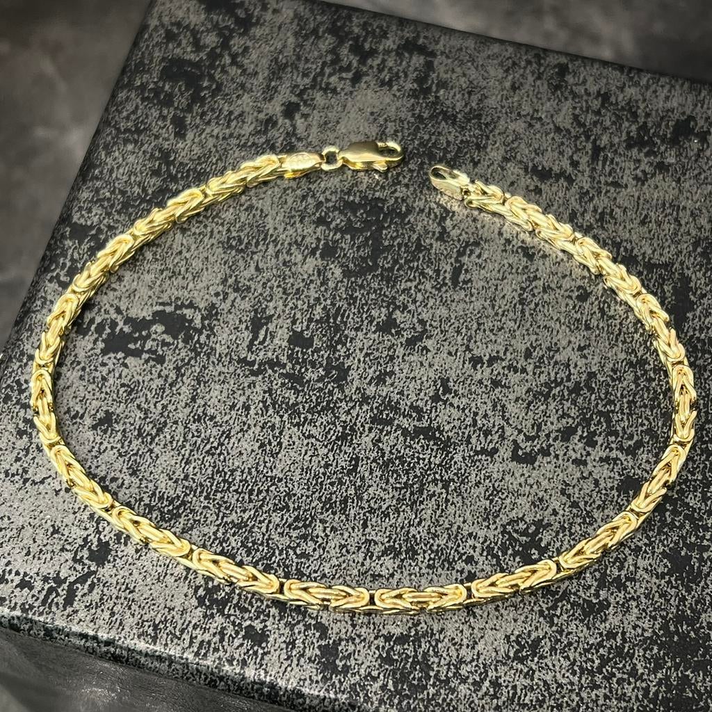 14 karaat gouden armband massief koningsschakel, Ophalen of Verzenden, Nieuw, Goud
