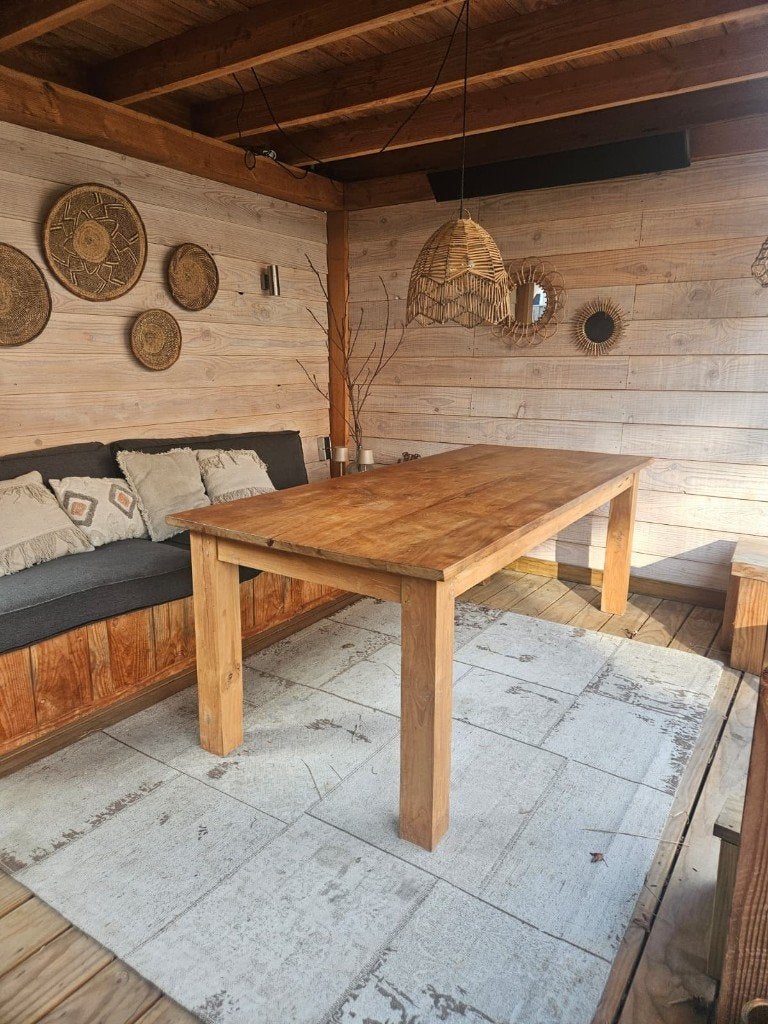 EETTAFEL TEAK, Ophalen, Gebruikt, Teakhout, 200 cm of meer