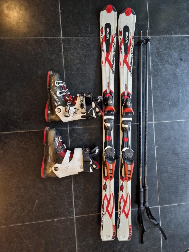 Rossignol Ski's met stokken en Dalbello skischoenen, Sport en Fitness, 160 tot 180 cm, Gebruikt, Rossignol, Ophalen of Verzenden