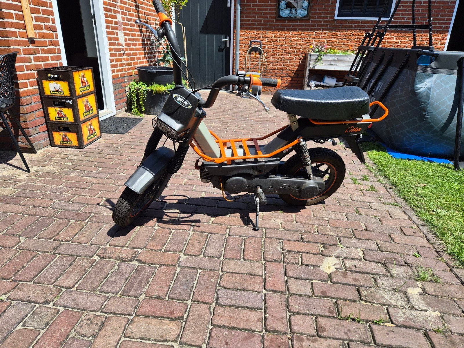 Piaggio Citta Brommer - Oranje/Zwart, Ophalen, Gebruikt, Maximaal 45 km/u, Piaggio