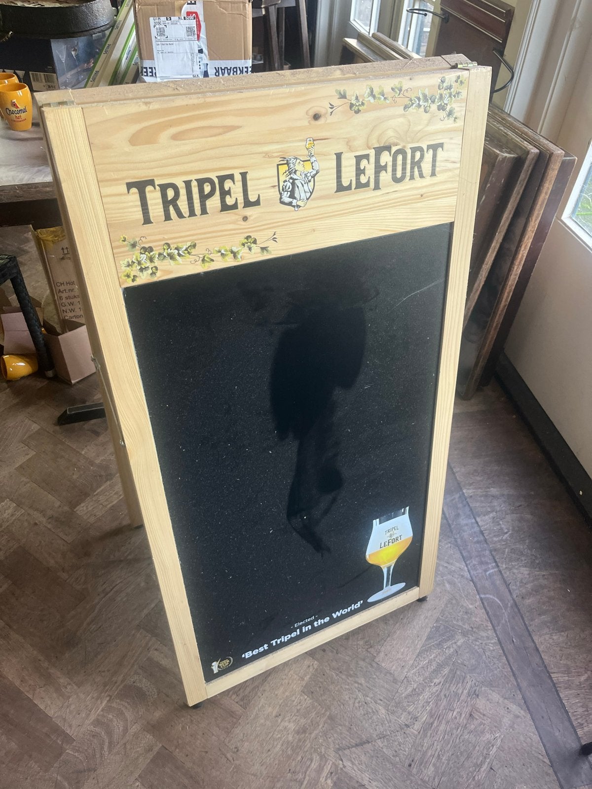 Tripel LeFort stoepbord / krijtbord, Ophalen of Verzenden, Zo goed als nieuw, Reclamebord, Plaat of Schild