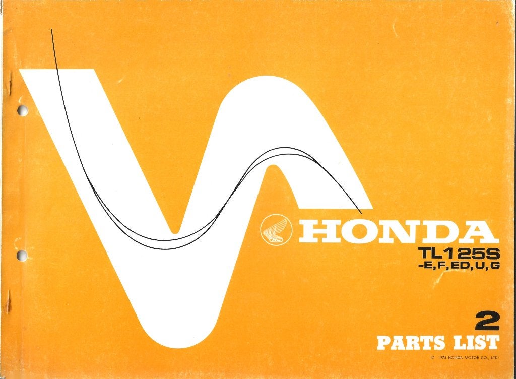 Honda TL125 S parts list (3300z) motor, Ophalen of Verzenden, Honda