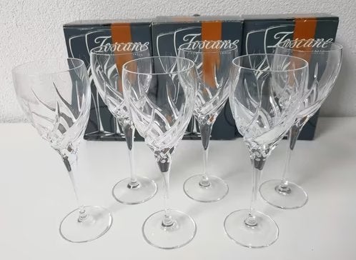 8 stuks Kristal Toscane Glazen: Wijn en Port / Sherry, Ophalen of Verzenden