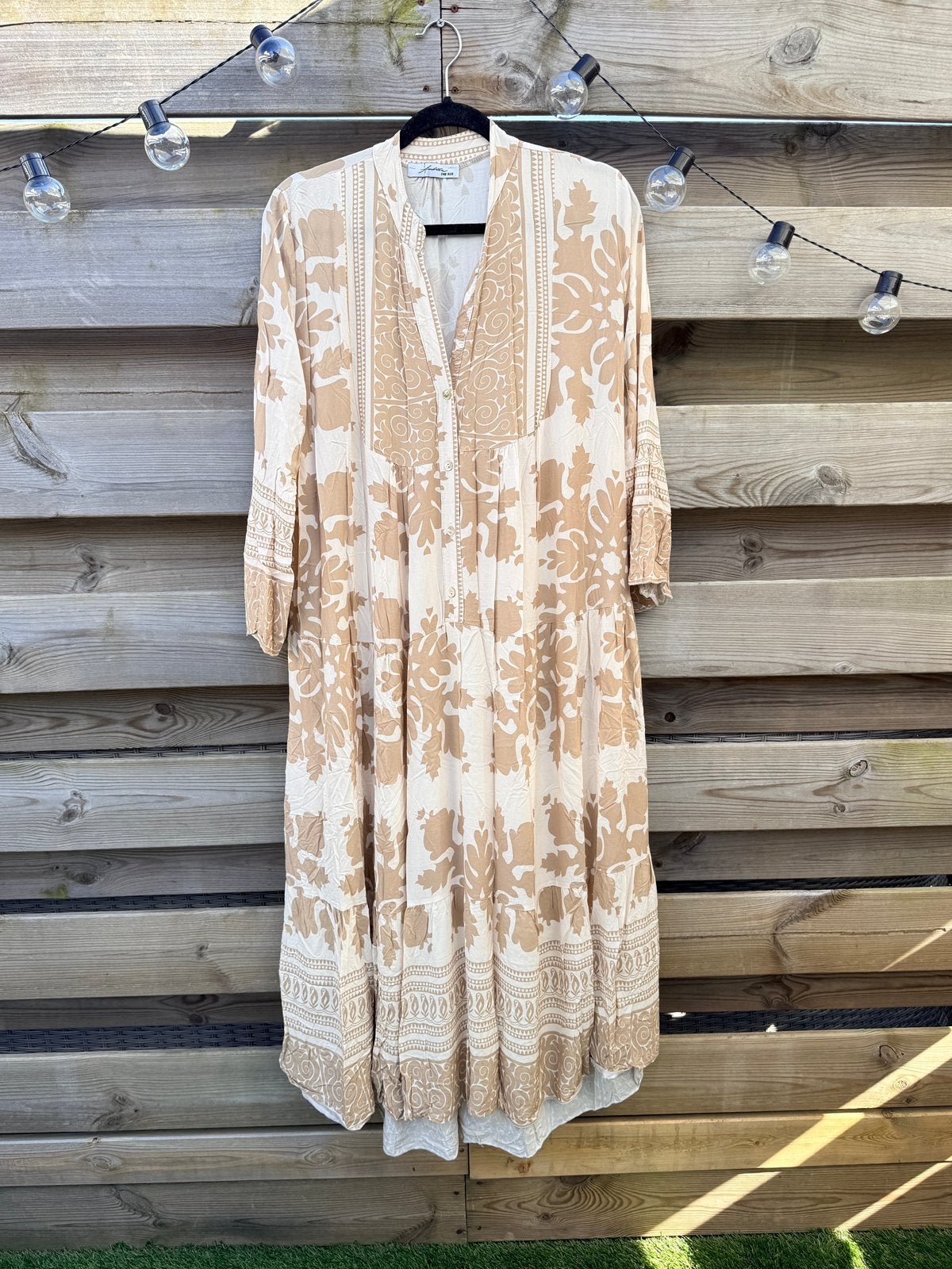 Ambika | Jurk lang print | One size, Verzenden, Nieuw, Onder de knie