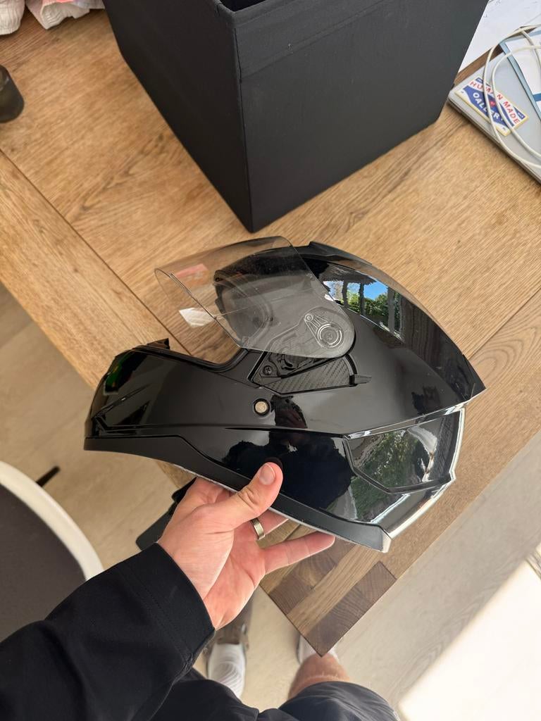 Zwarte scooter helm Vinz maat L, Ophalen of Verzenden, Zo goed als nieuw, Large