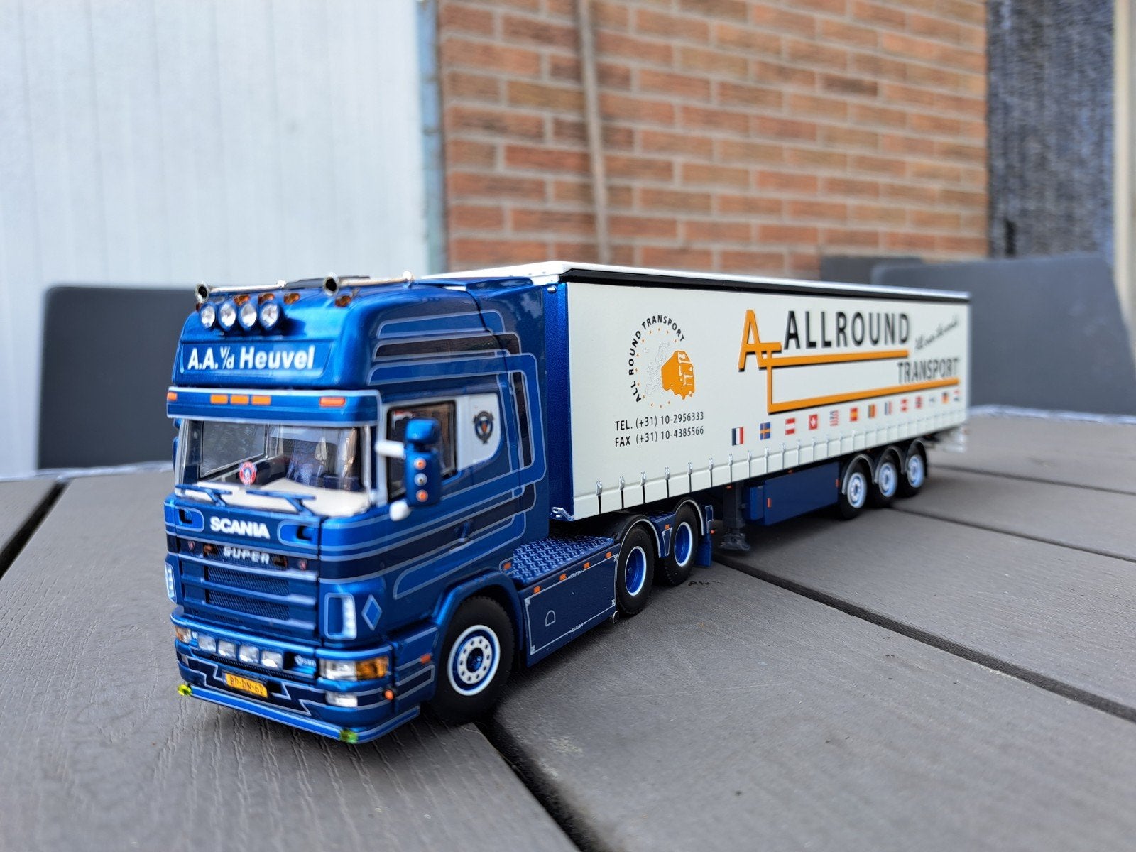 WSI Scania 4 series Topline A.A vd Heuvel, Hobby en Vrije tijd, Modelauto's | 1:50, ., Nieuw, Ophalen of Verzenden, .