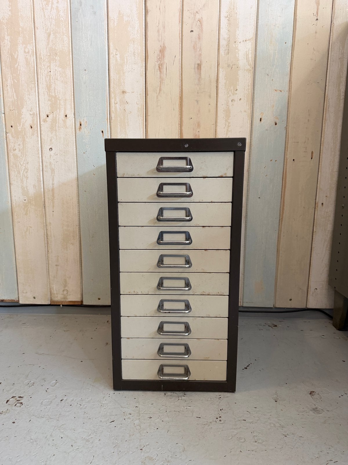 Vintage ijzeren ladekastje, Ophalen, Minder dan 50 cm, 5 laden of meer, .