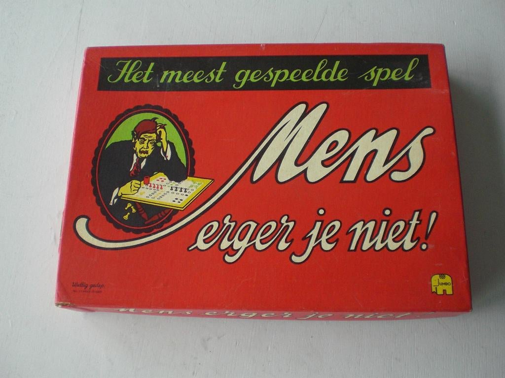 Vintage Jumbo spel Mens Erger je niet!, Drie of vier spelers, Ophalen of Verzenden, Gebruikt, Jumbo
