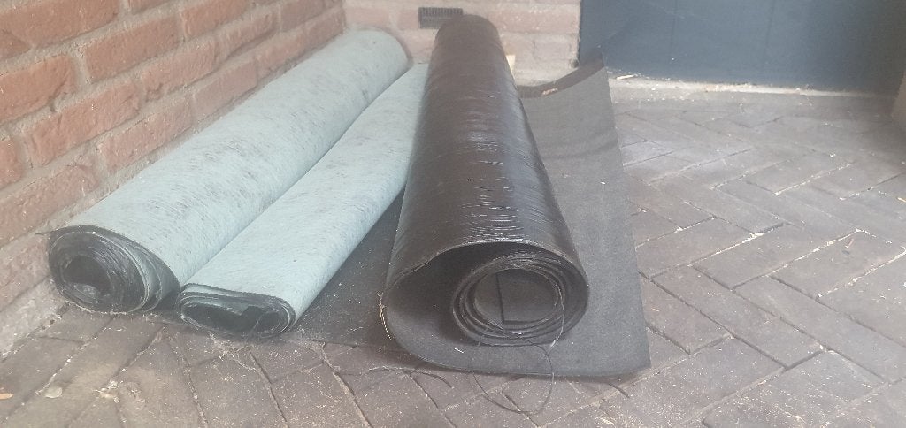 Dakleer + onderlaag reststukken, Ophalen, Overige materialen, Zwart, Nieuw