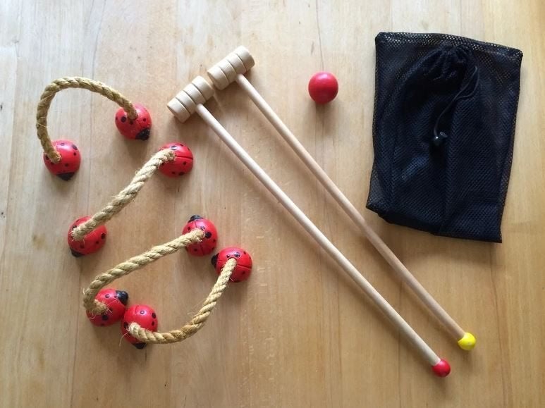 kinder croquetset, Kinderen en Baby's, Speelgoed | Houten speelgoed, Ophalen of Verzenden, Gebruikt, Overige typen
