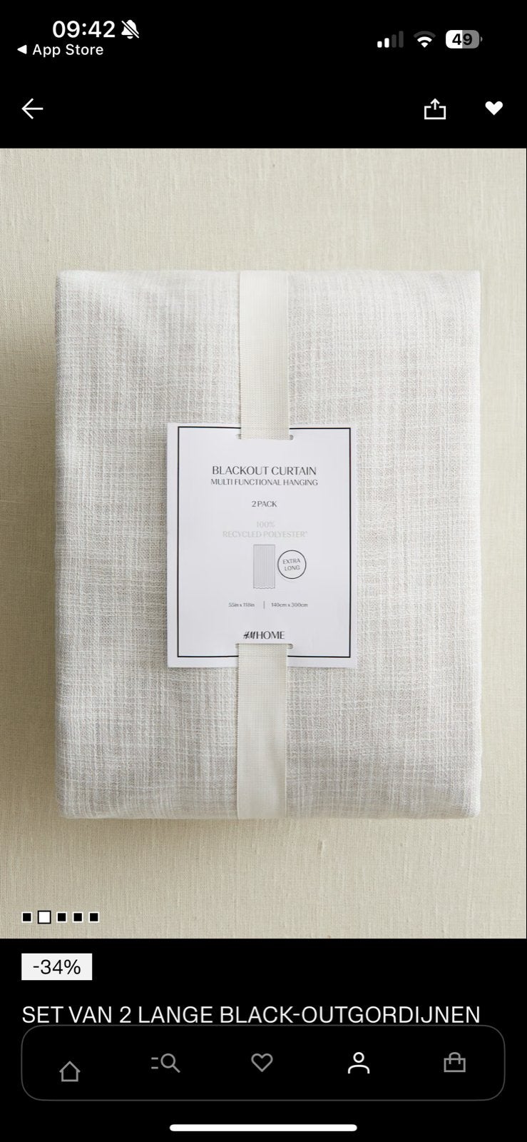 Set van 2 lange verduisterende gordijnen - H&M Home, Ophalen, Overige merken, Verduisterend, Nieuw