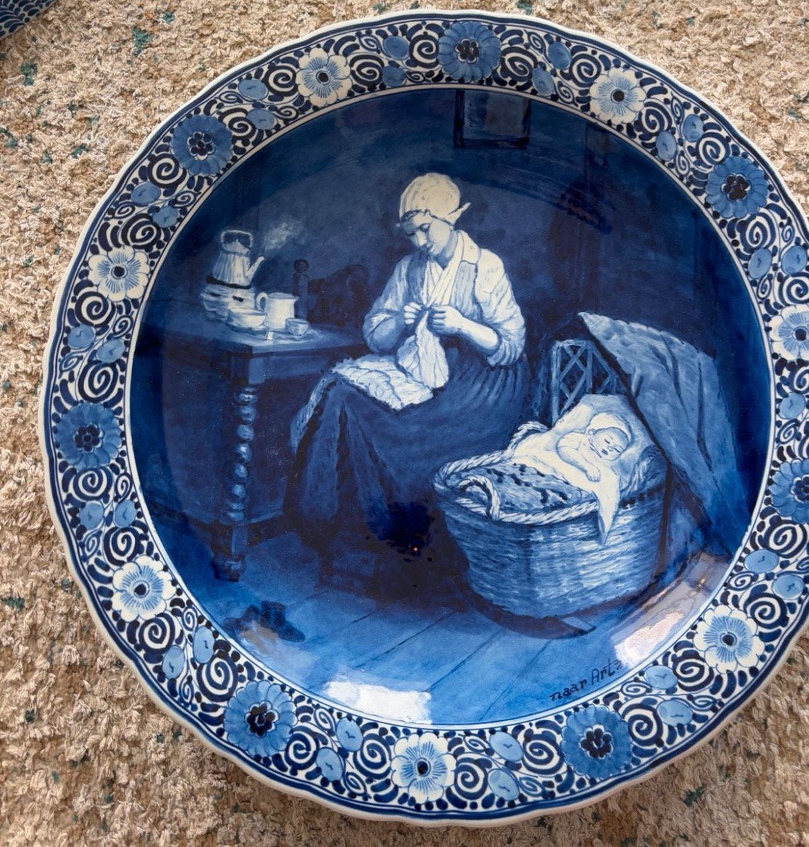 Porceleyne Fles bord 41 cm Delfts Blauw naar Artz, Ophalen