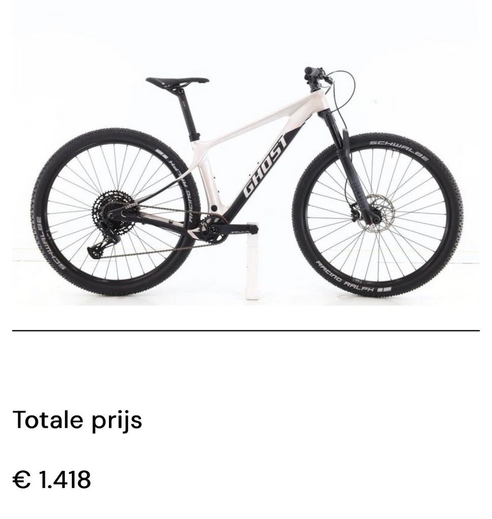 Ghost Lector Maat S 29 inch banden, Hardtail, Zo goed als nieuw, Schijfrem, Ophalen