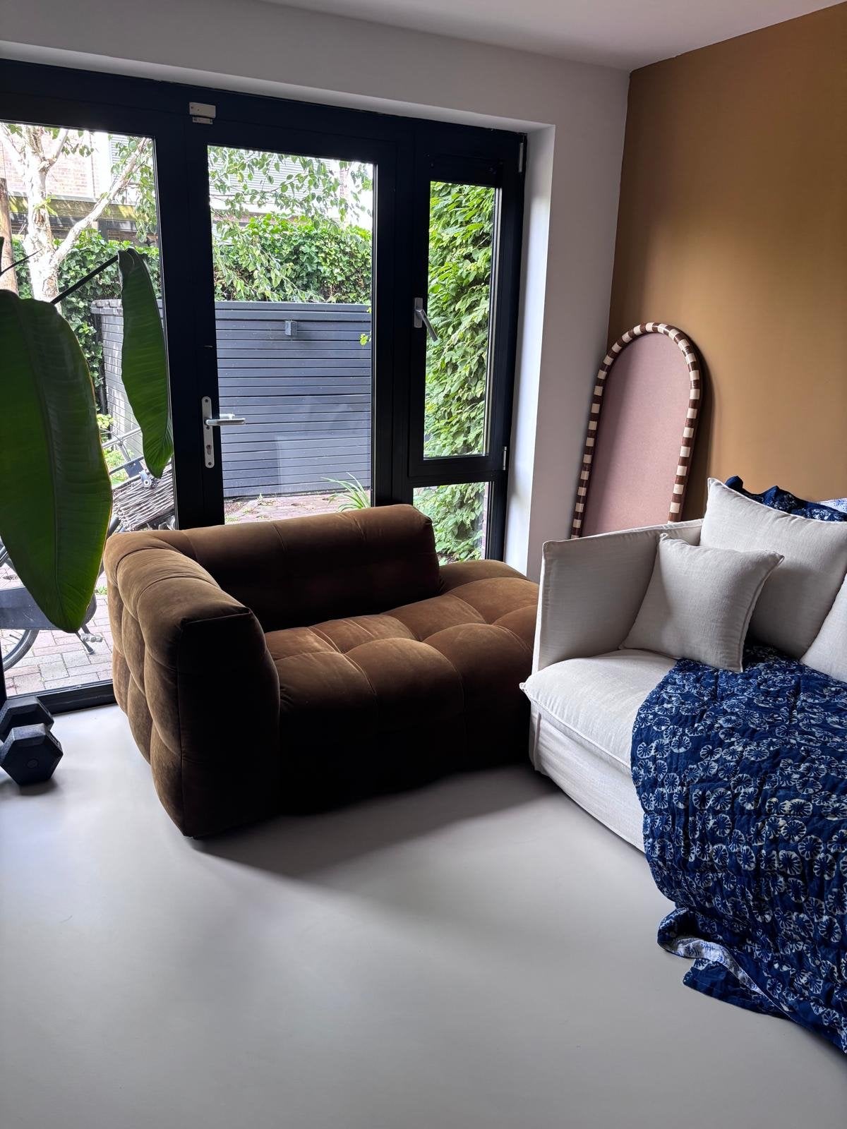 Loods 5 Chaise Longue Fat Joe stof Velvet Royal Army, Ophalen, Eenpersoons, 75 tot 100 cm, Zo goed als nieuw