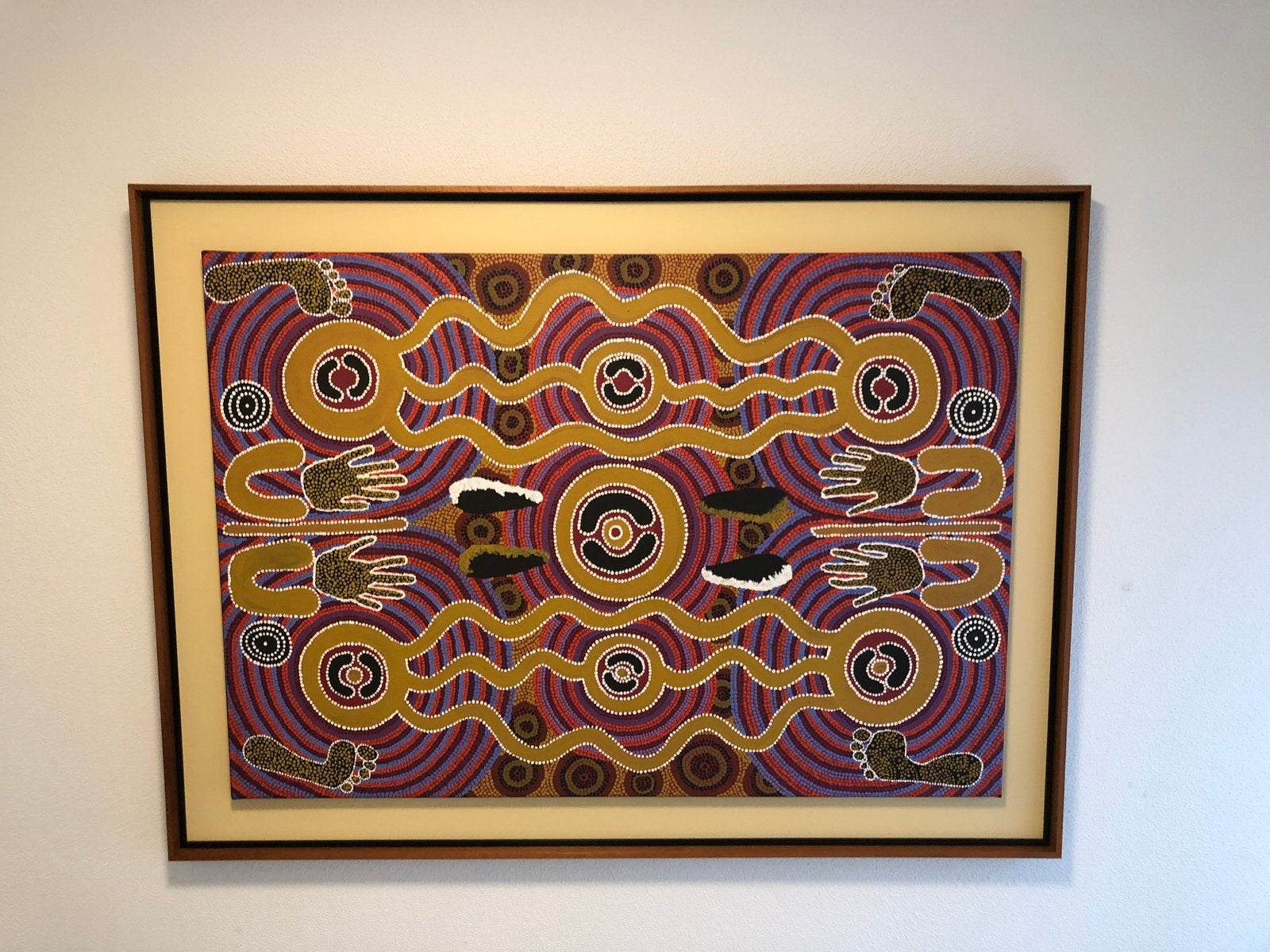 Aboriginal schilderij - uniek kunstwerk uit Australië, Antiek en Kunst, Kunst | Niet-Westerse kunst, Ophalen