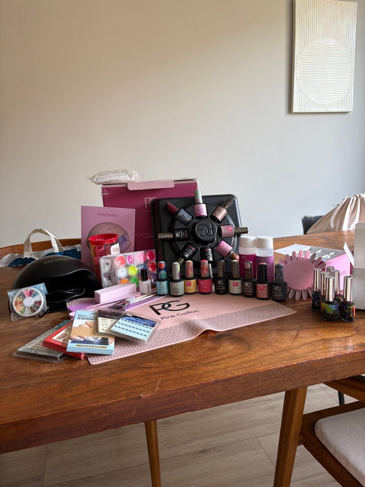 Zeer uitgebreide starterset pink gellac, Ophalen of Verzenden, Zo goed als nieuw, Overige kleuren, Handen en Nagels
