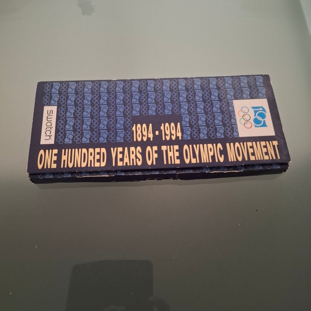 swatch  chrono horloge, 100 jaar 1894-1994 olympische spelen, Kunststof, Polshorloge, Swatch, Nieuw